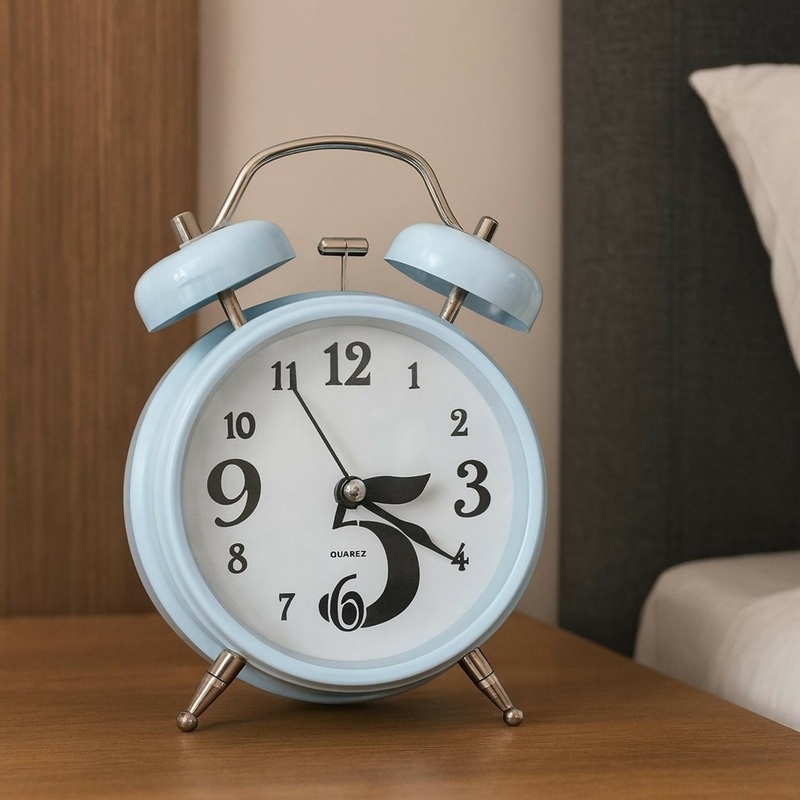 White Twin Bell Analog Alarm Clock with Loud Ringing, Retro Metal Table Desk Bedside Clock for Kids, Adults, Bedroom, Home & Office Decoration  Quartz Movement, Battery Operated