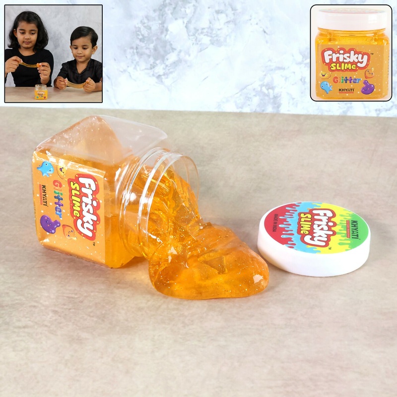 Khyati Frisky Slime Glitter Edition  Stretchable Sparkling Slime Toy in Jar Pack (1Pc/Mix Colour)